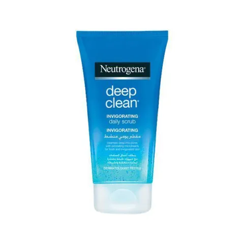 Neutrogena Deep Clean facial scrub blue tube with white flip cap