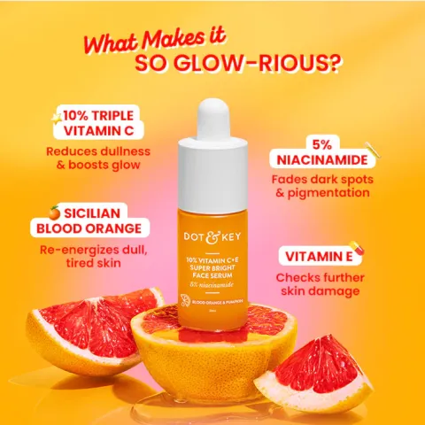 Dot & Key Dot and Key 10% Vitamin C+E Super Bright Face Serum with 5% Niacinamide with Blood Orange & Pumpkin - Product Image 2 | Drubotara
