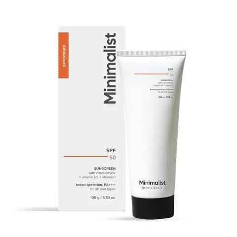 Minimalist Minimalist SPF 50 Sunscreen with Niacinamide + Vitamin B5+ Vitamin F for All Skin Types 50gm - Buy Online at Drubotara Bangladesh