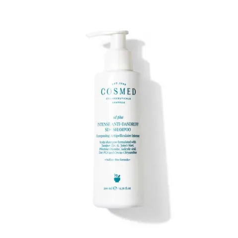 White pump bottle of COSMED Gentle Antioxidant Gel Cleanser on a plain background.