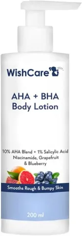 WishCare Wishcare AHA BHA Body Lotion with Niacinamide, Grapefruit & Blueberry for Smooths Rough & Bumpy Skin - Buy Online at Drubotara Bangladesh