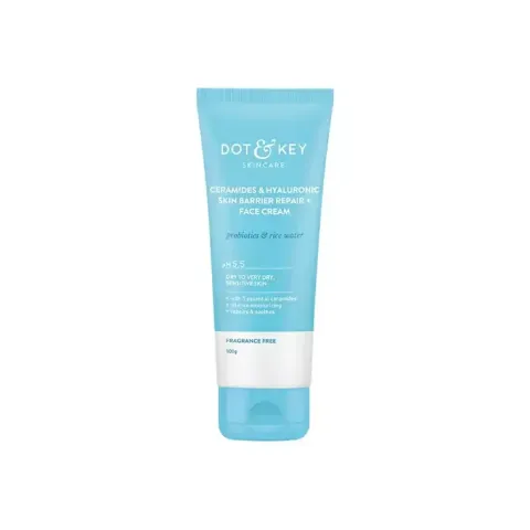 Blue Botany & Key face wash tube with white cap on a white background.