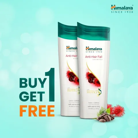 Himalaya Bangladesh Himalaya Anti Hair Fall Shampoo with Castor & Caffeine 180ml - Buy 1 Get 1 - Buy Online at Drubotara Bangladesh