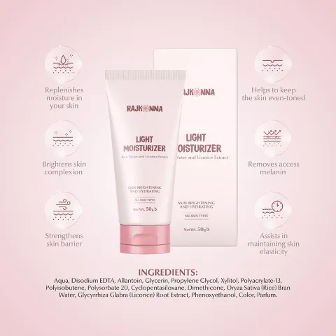 Rajkonna Rajkonna Light Moisturizer With Rice Water And Licorice Extract 50gm - Product Image 4 | Drubotara