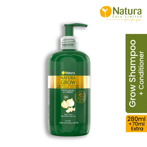 Natura Care Limited Natura Grow Shampoo + Conditioner Hair Fall Control & Hair Beauty 350ml - Buy Online at Drubotara Bangladesh