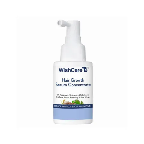 WishCare Hair Growth Serum Concentrate bottle with angled pump dispenser.