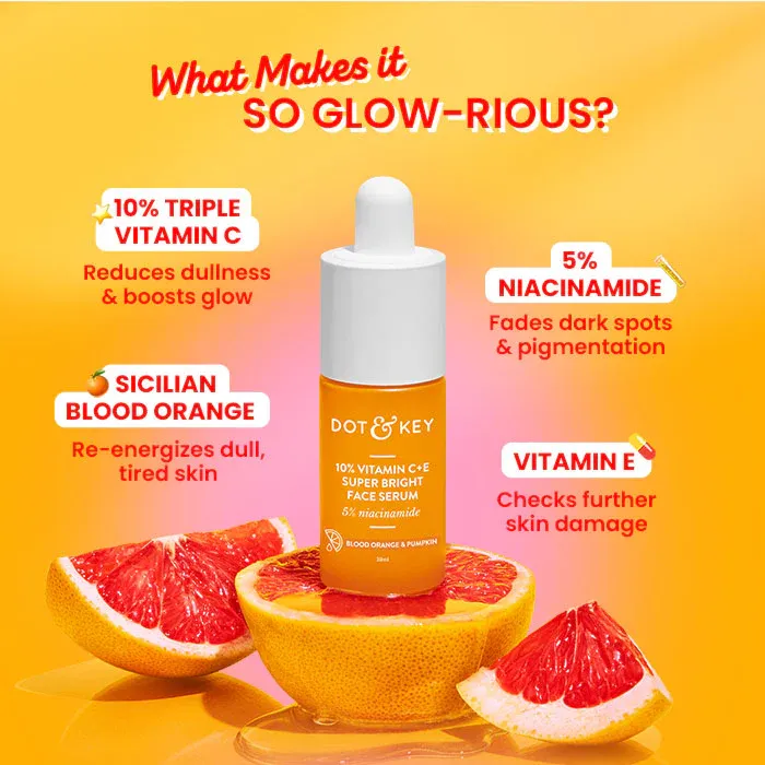 Dot & Key Dot and Key 10% Vitamin C+E Super Bright Face Serum with 5% Niacinamide with Blood Orange & Pumpkin - Product Image 2 | Drubotara