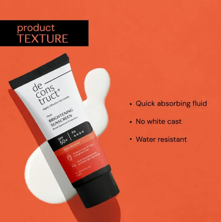 Deconstruct Deconstruct Brightening Sunscreen Fluid SPF 50+ PA++++ for Normal & Dry Skin - Buy Online at Drubotara Bangladesh