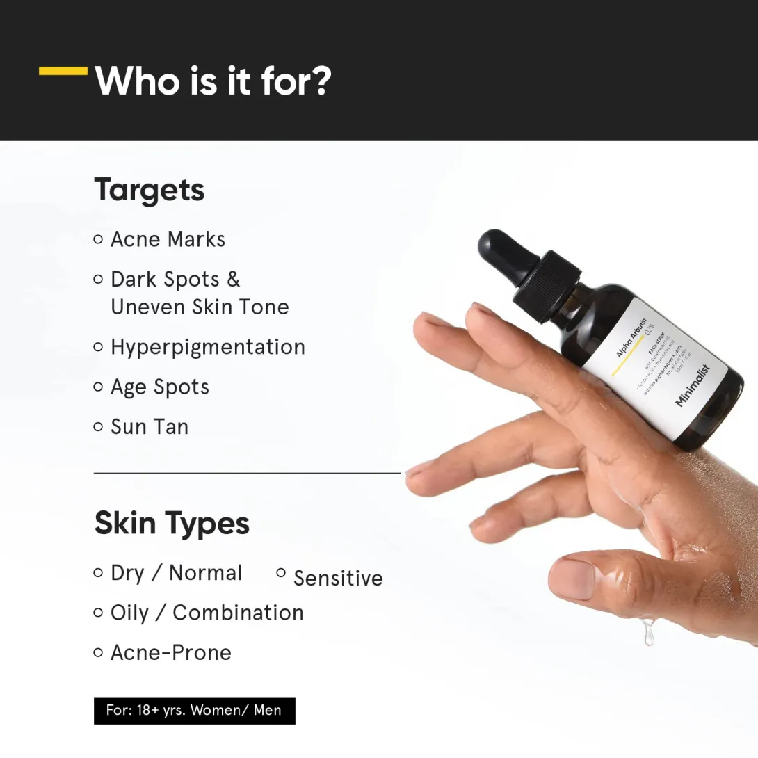 Minimalist Minimalist Alpha Arbutin 02% Face Serum for Reduces Pigmentation & Spots for All Skin Types 30ml - Buy Online at Drubotara Bangladesh