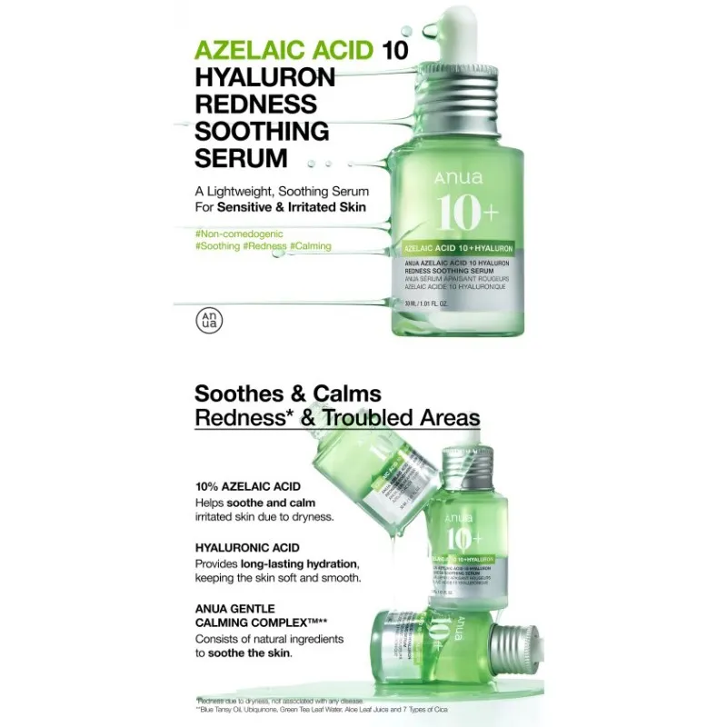 Anua Anua 10+ Azelaic Acid Hyaluron Soothing Serum - Buy Online at Drubotara Bangladesh