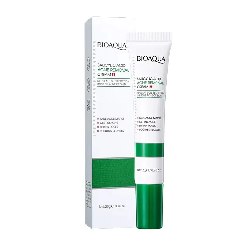 Bioaqua skincare cream tube with matching white and green box.