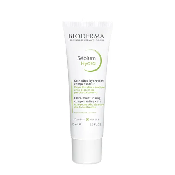 Bioderma Sébium Hydra moisturizer tube with white and green label.