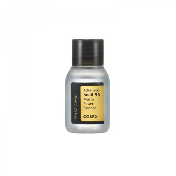 Small COSRX bottle with black cap and yellow label on a white background.