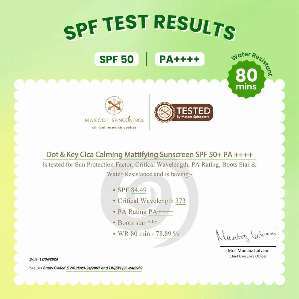 Dot & Key Dot and Key Cica Calming Mattifying Sunscreen SPF 50+ PA++++ with Niacinamide 80g - Buy Online at Drubotara Bangladesh