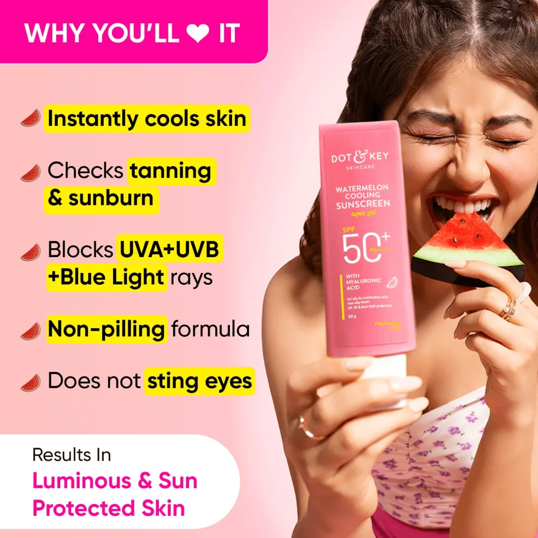 Dot & Key Dot and Key Watermelon Cooling Sunscreen SPF 50+ PA++++ with Hyaluronic Acid - Product Image 4 | Drubotara