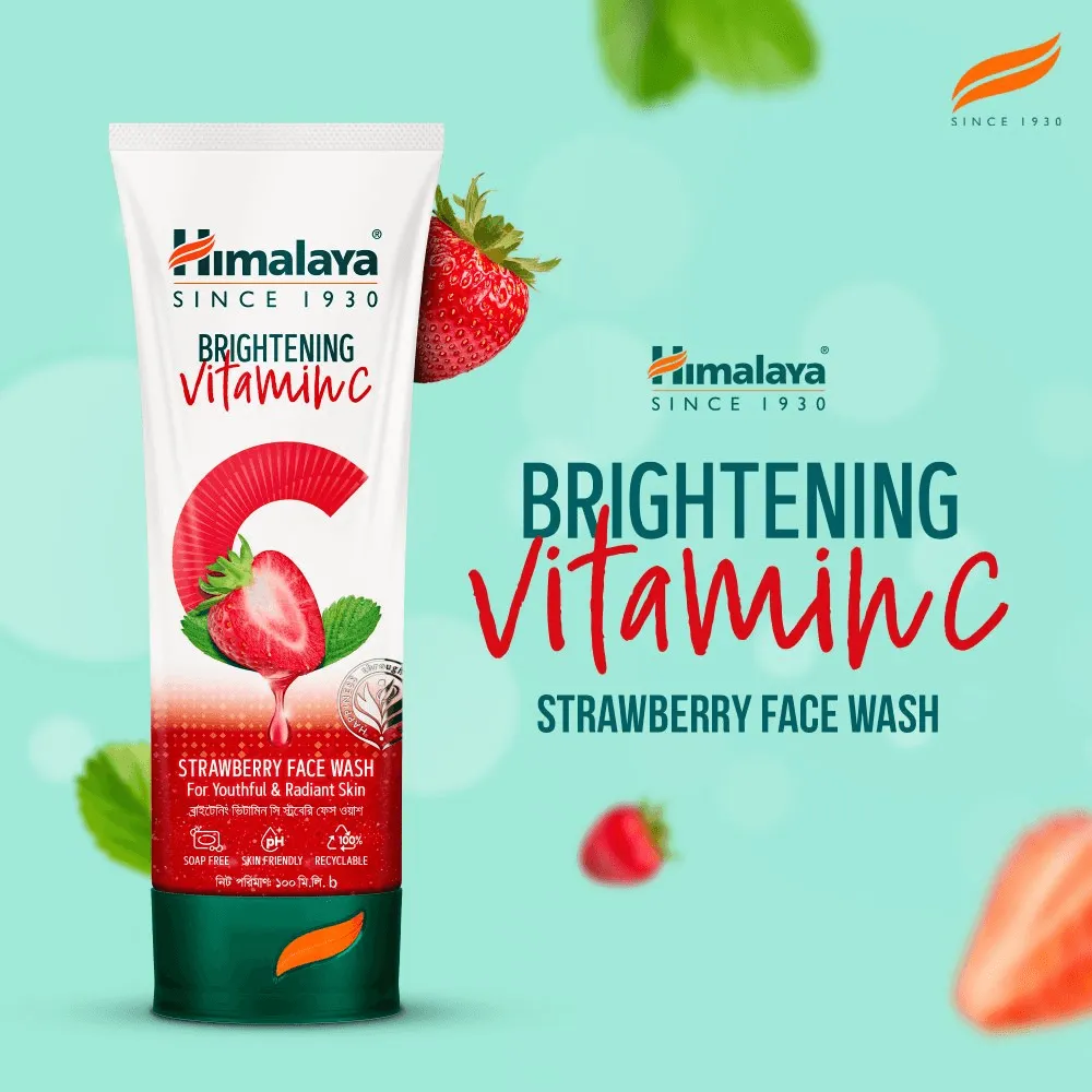 Himalaya Bangladesh Himalaya Brightening Vitamin C Strawberry Face Wash 100ml - Product Image 3 | Drubotara