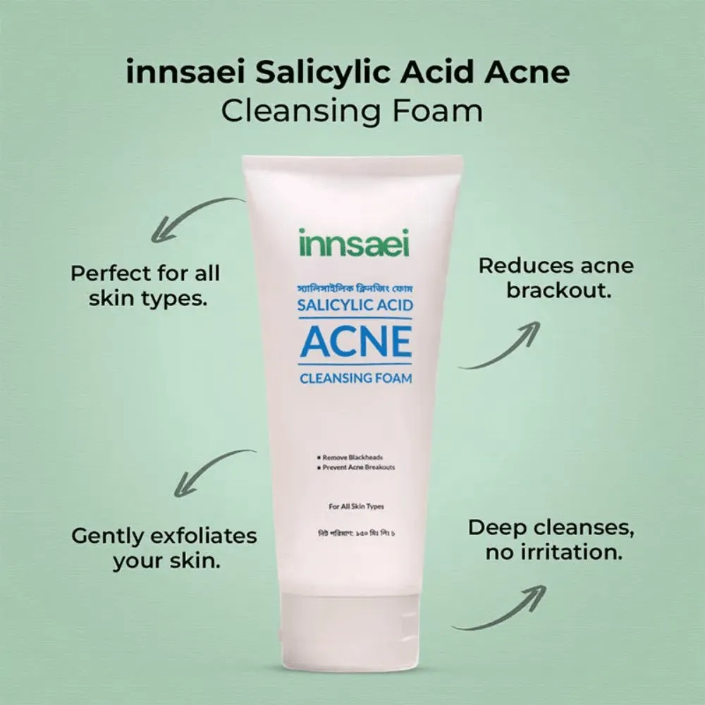 Innsaei Innsaei Salicylic Acid Acne Cleansing Foam 150ml - Buy Online at Drubotara Bangladesh