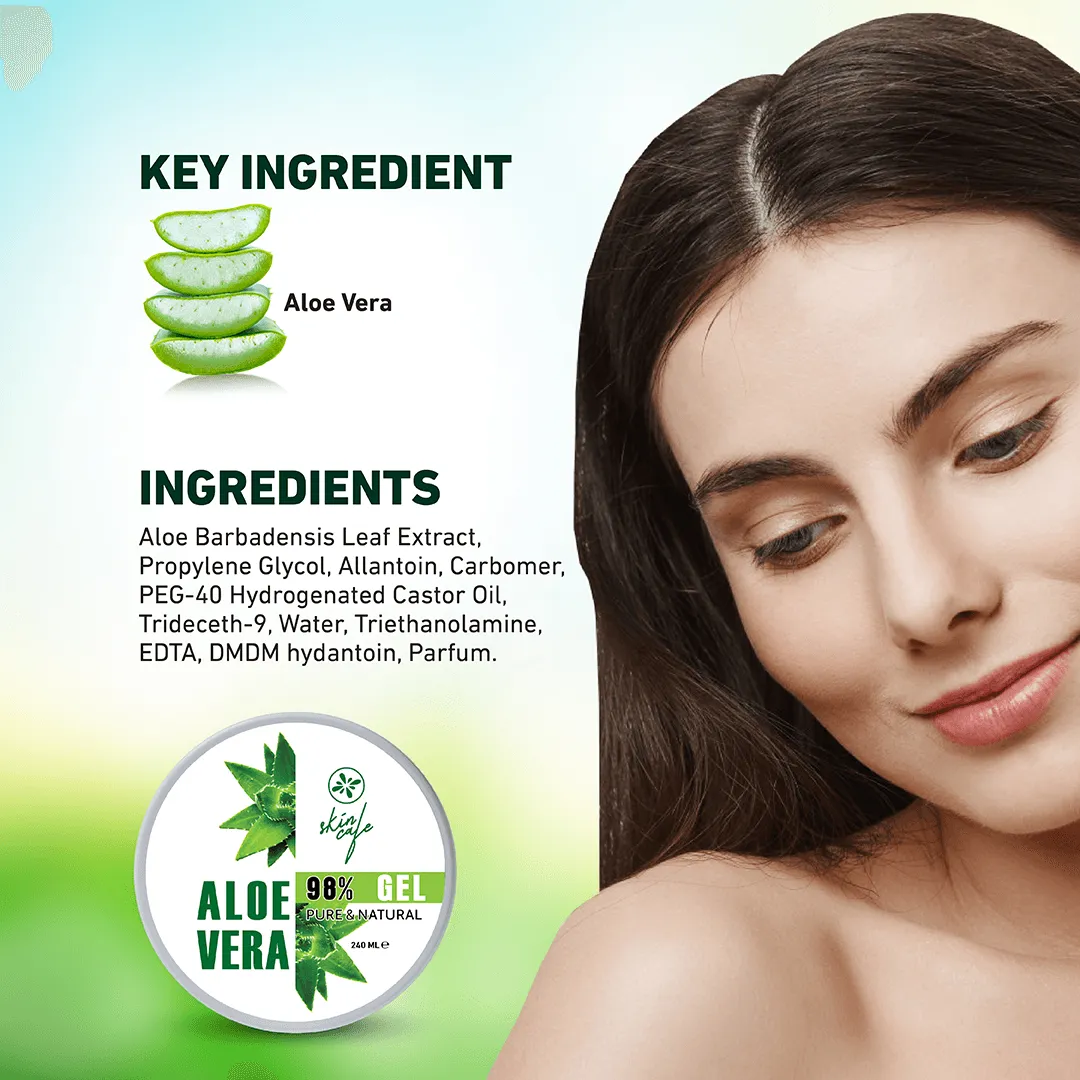 Skin Cafe Skin Cafe Pure & Natural Aloe Vera Gel 98% 240ml - Product Image 4 | Drubotara