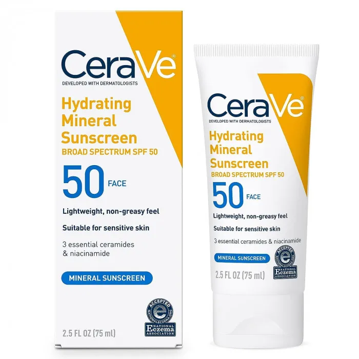 Cerave Cerave Hydrating Mineral Face Sunscreen Broad Spectrum SPF50 for Sensitive Skin 75ml - Buy Online at Drubotara Bangladesh