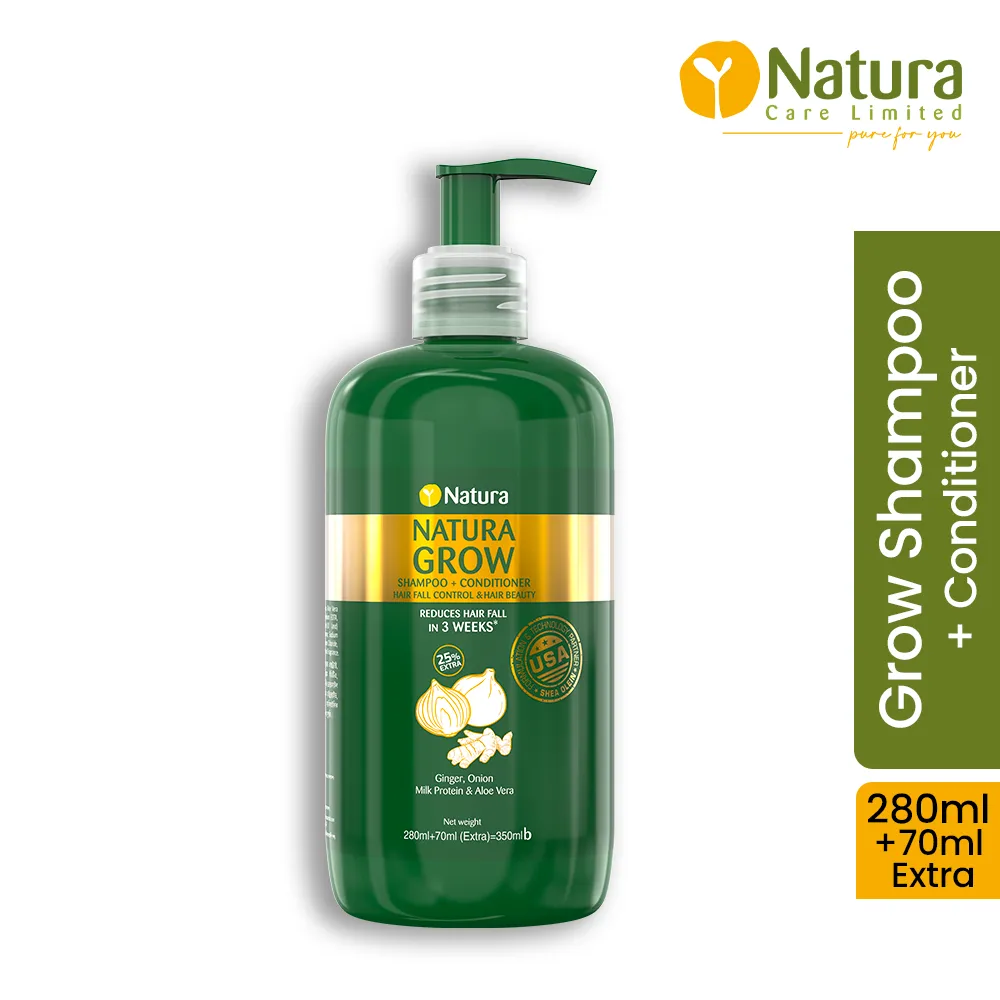 Natura Care Limited Natura Grow Shampoo + Conditioner Hair Fall Control & Hair Beauty 350ml - Buy Online at Drubotara Bangladesh